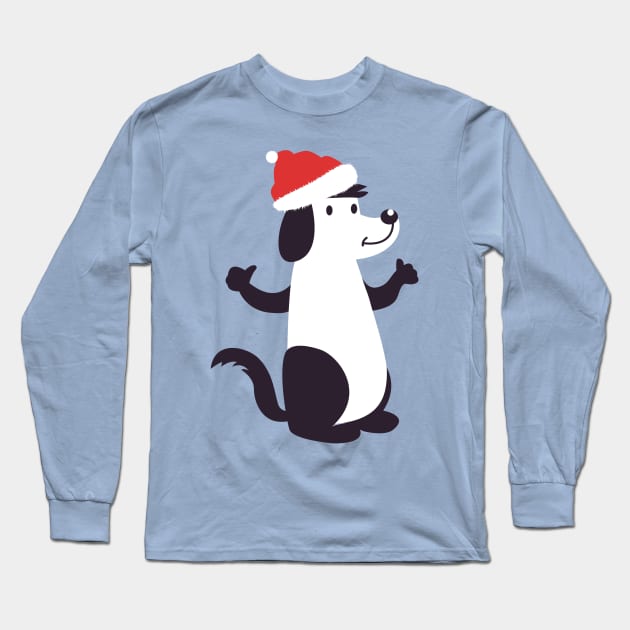 Christmas Puppy Long Sleeve T-Shirt by MarinasingerDesigns